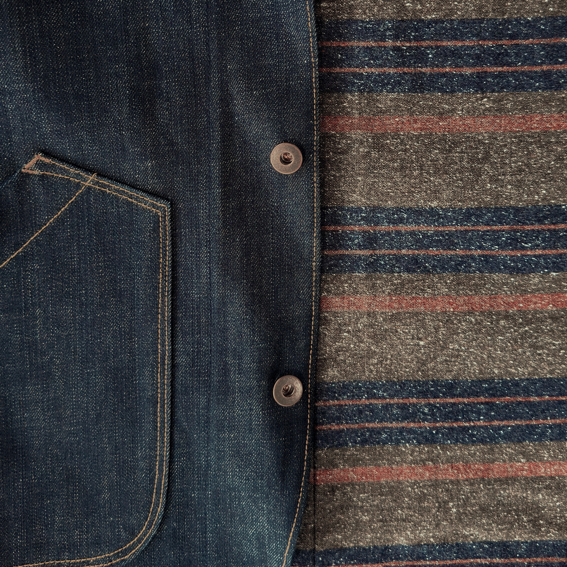 Men's Blanket-lined Chore Coat in Cone Denim - Dillon Montara