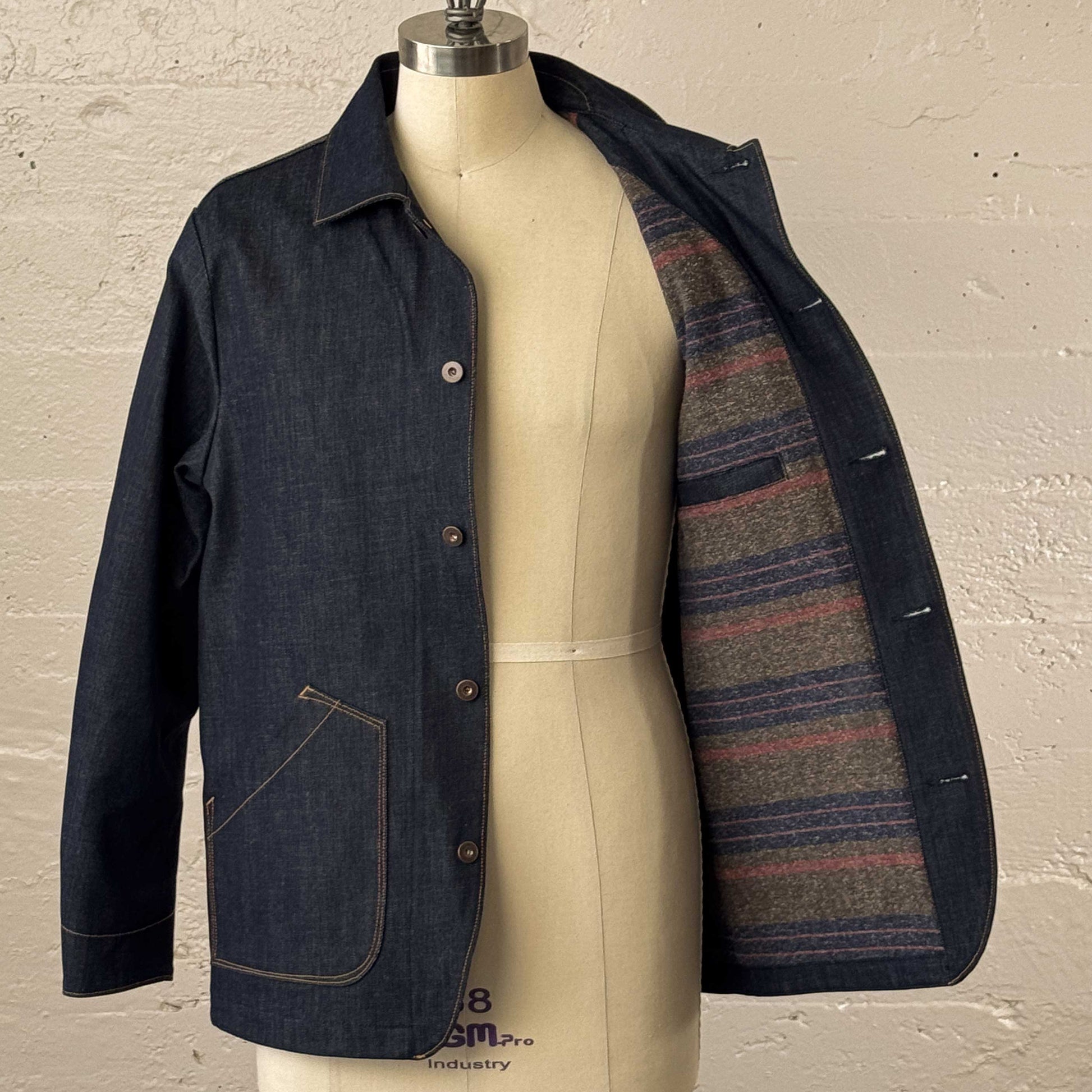 Men's Blanket-lined Chore Coat in Cone Denim - Dillon Montara