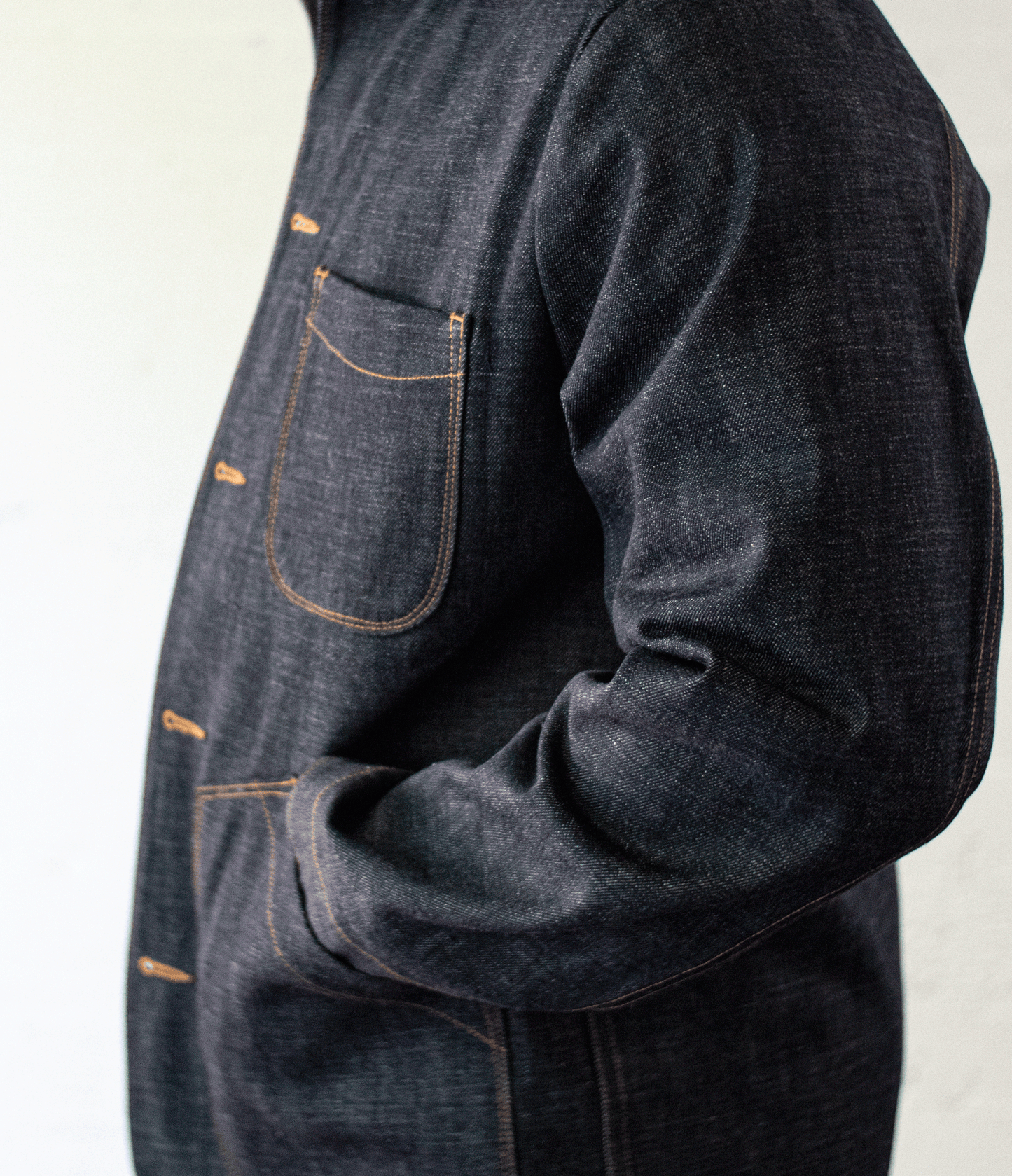 Men's Chore Coat in Kuroki Selvedge Denim