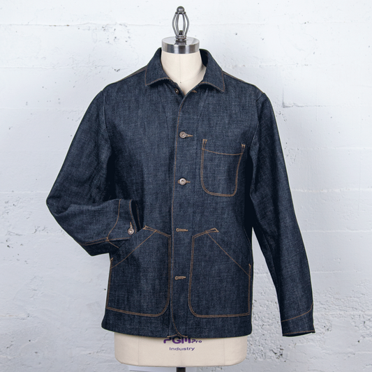 Men's Chore Coat in Kuroki Selvedge Denim